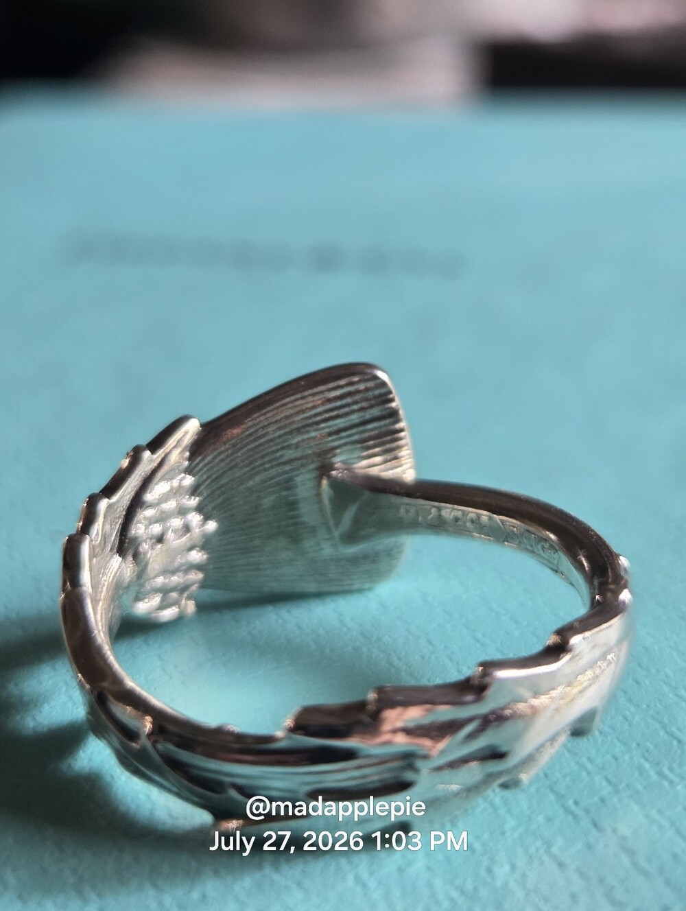 1885 Tiffany & Co. Thistle Spoon Ring In Sterling Silver Luxury Flower #62 - Picture 13 of 14